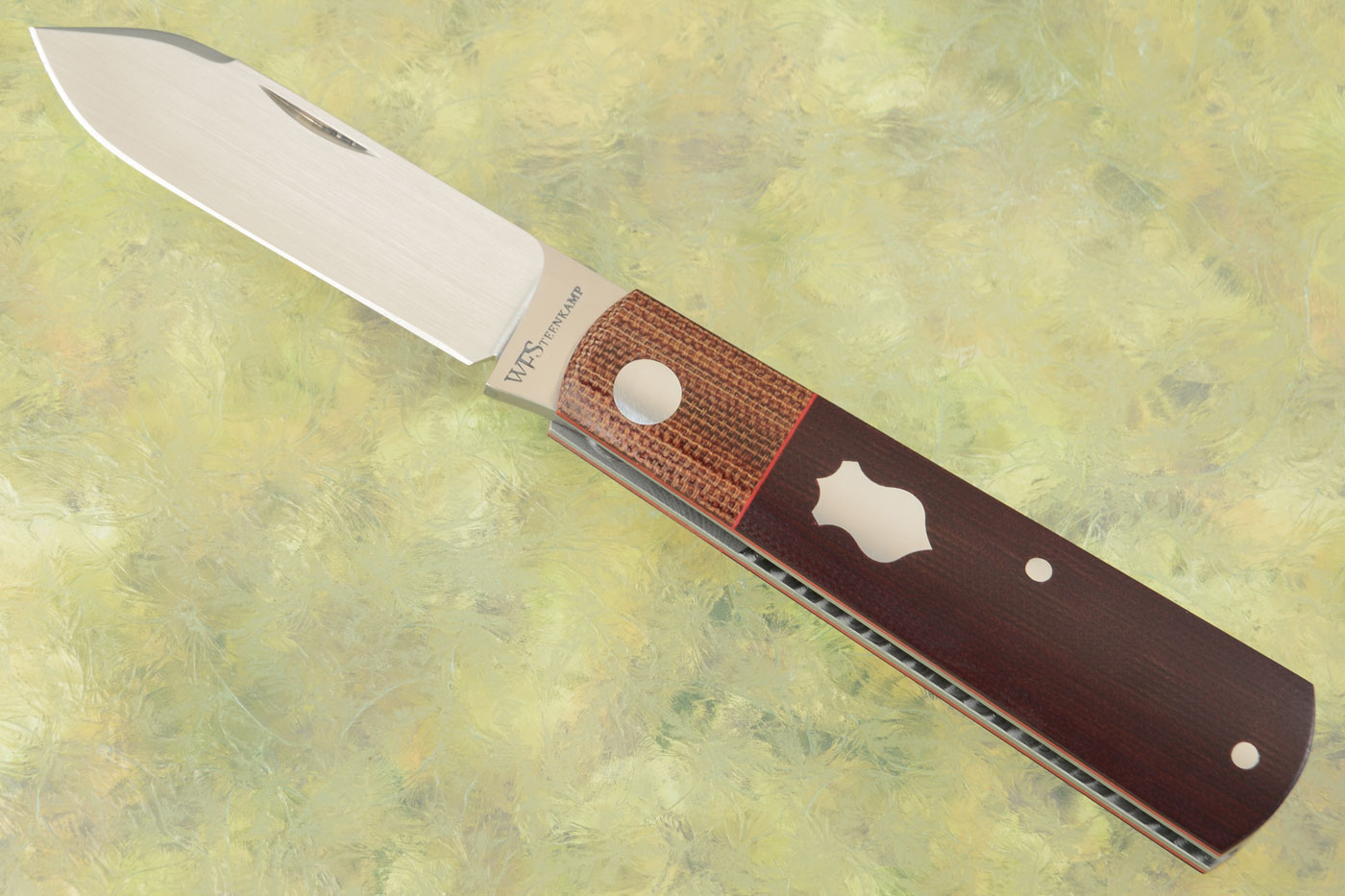 Barlow Slipjoint with Burgundy and Natural Micarta