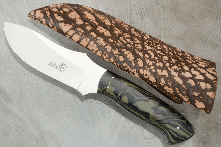 Raised Clip Point Skinner with Marbled G-10