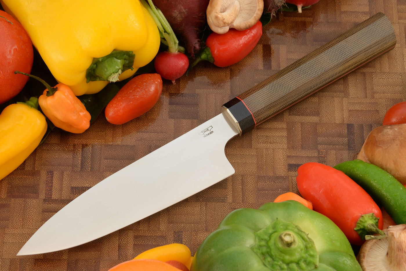 Chef's Knife with Green Micarta (5-1/3 in.)