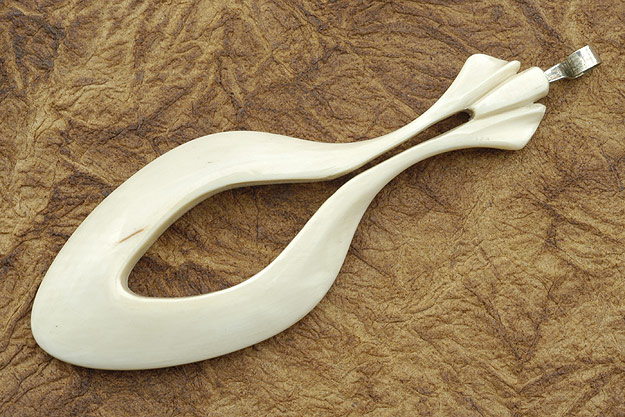 Cream Carved Mammoth Ivory Pendant