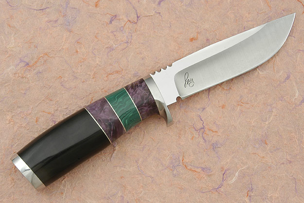 Canadian Hunter with Buffalo Horn, Violet Box Elder, and Malachite
