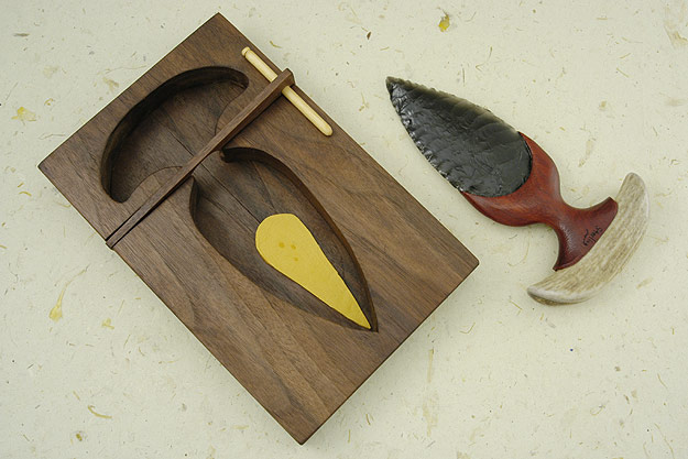 Antler and Bloodwood Push Dagger