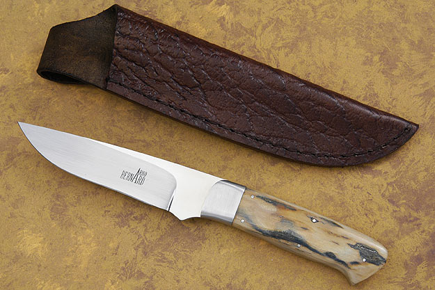 Drop Point Hunter with Silver Mine Mammoth Ivory