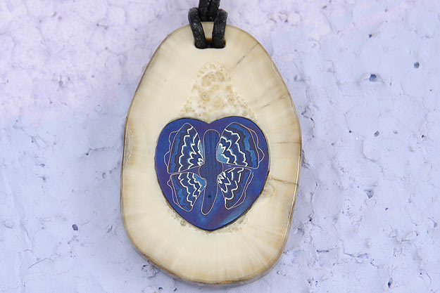 Walrus Butterfly Heart Pendant