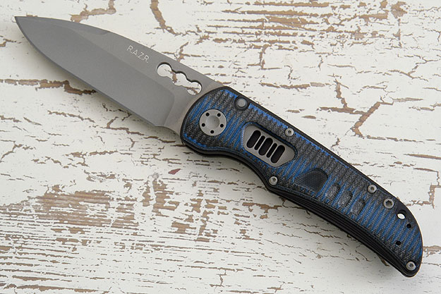 R.A.Z.R. with Black & Blue Grooved G10