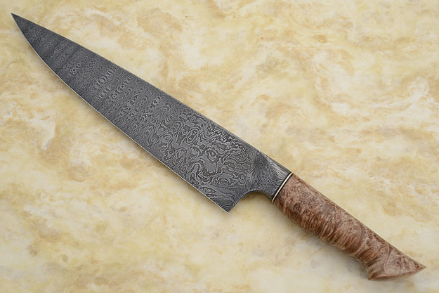 Chef's Knife with Maple Burl and Damascus (9-1/2 in.)