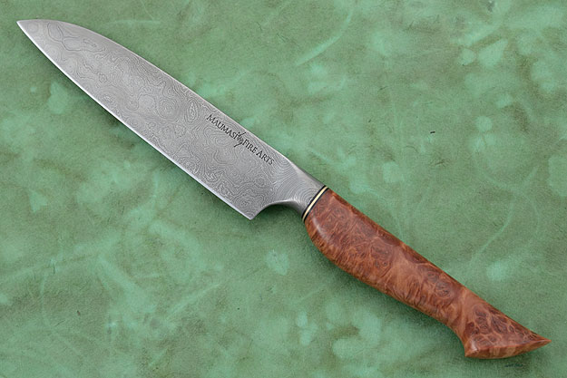 Slicer (5-1/2 in) with Red Mallee Burl and Damascus