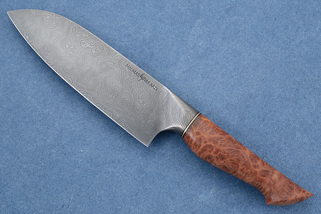 Chef's Knife (Santoku) with Red Malle Burl (6.9 in)