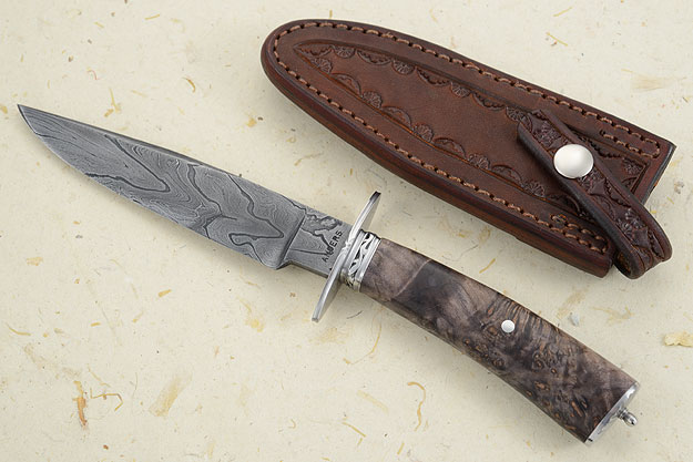 Damascus Fighter with Maple Burl