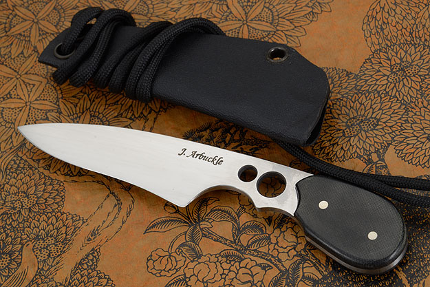 Neck Knife with Black Linen Micarta