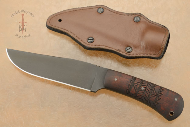 Field Knife with Maple, Tribal Markings