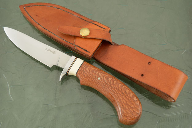 Hunting Knife with Leopardwood and Mammoth Ivory