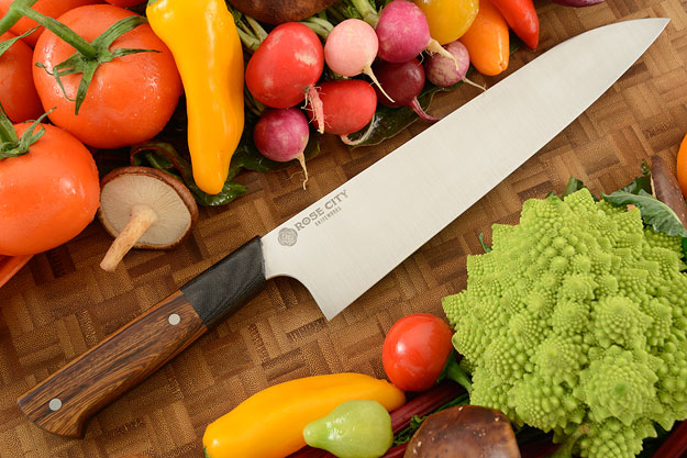 Chef's Knife (Gyuto) -- 9-2/3 in. -- with Ironwood -- 52100 Carbon Steel