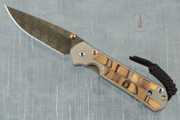 Small Sebenza 21 with Spalted Beech and Raindrop Damascus