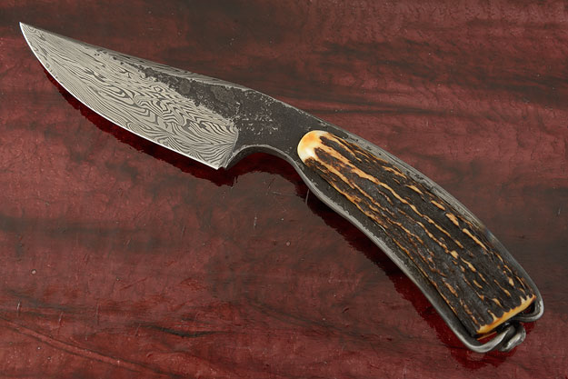 Damascus Blacksmith's Knife with Stag