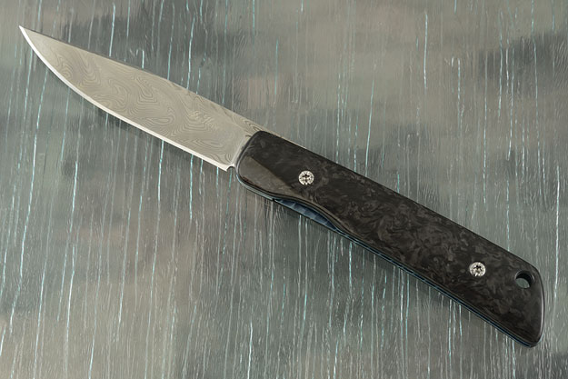 Slimvubu with Damascus and Marbled Carbon Fiber