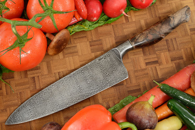 Integral Damascus Chef's Knife (7-1/8 in.) with Spalted Maple Burl