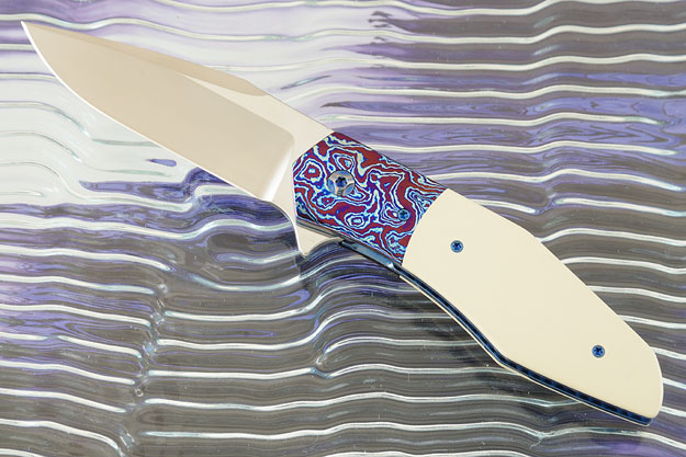 Accomplice Flipper with Timascus and Ivory Micarta