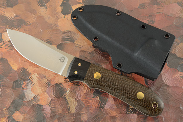 K-2 General Purpose Belt Knife with Green and Black Micarta