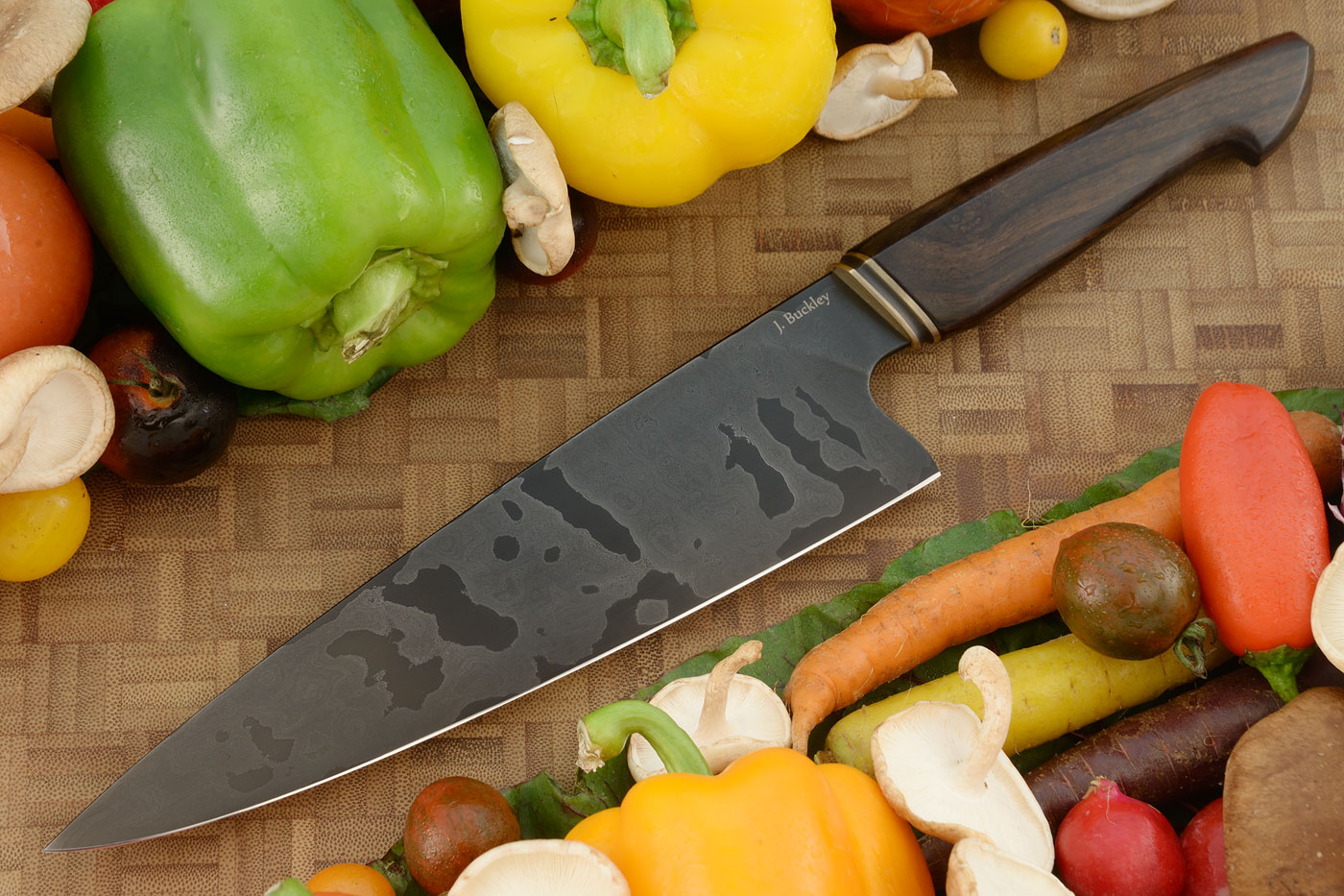 Damascus San Mai Chef's Knife (8 in.) with African Blackwood