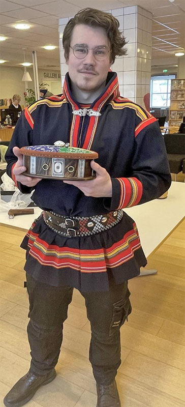 Niila Omma with some of his craft