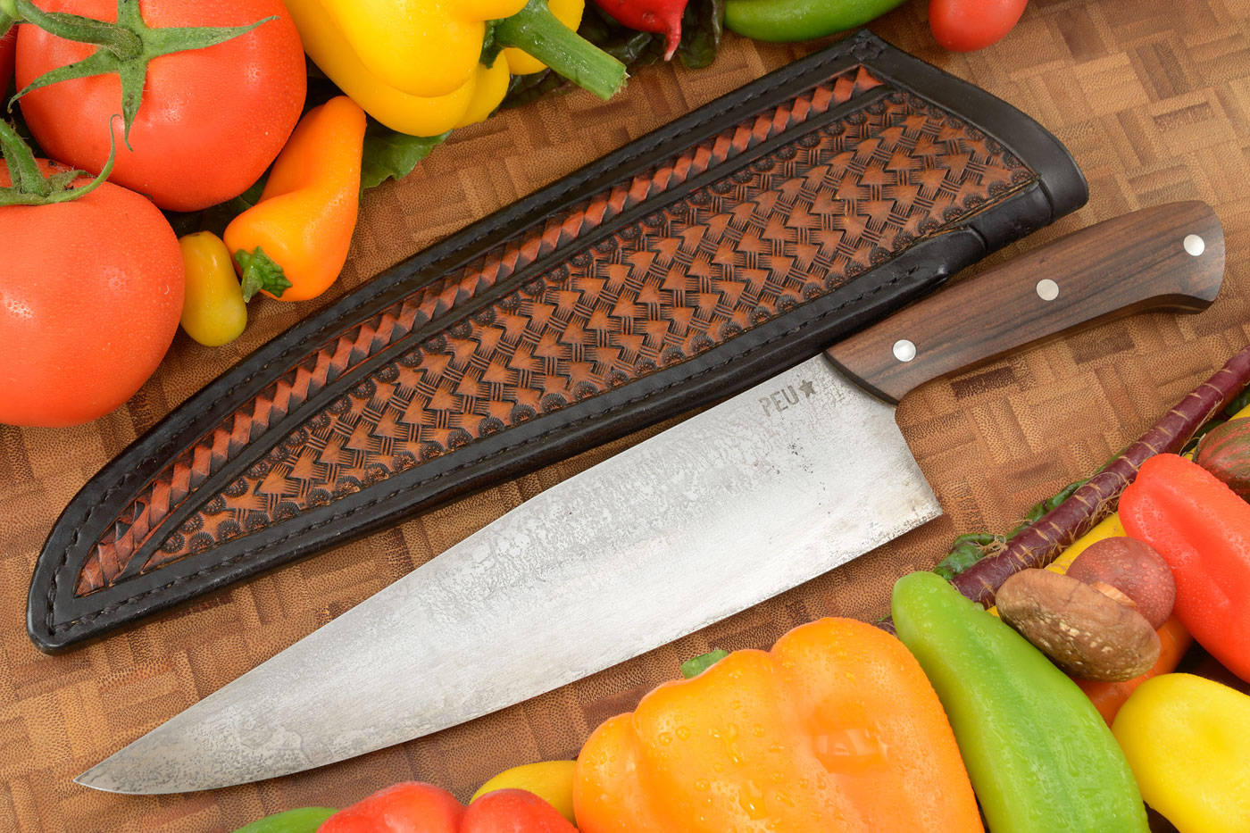 Chef's Knife (Cocinero 230mm) with Pau Ferro Wood and O2 Carbon Steel