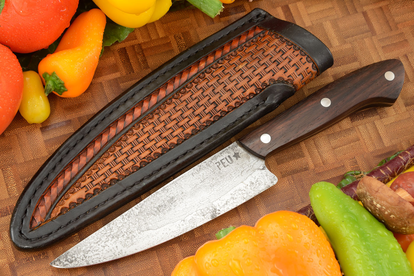 Chef's Utility Knife (Parrillero) with Pau Ferro Wood and O2 Carbon Steel