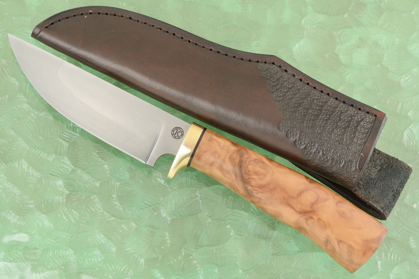 Forged Belt Knife with Yellow Mallee Burl