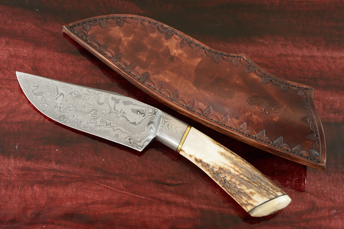 Integral Damascus Hunter with Stag