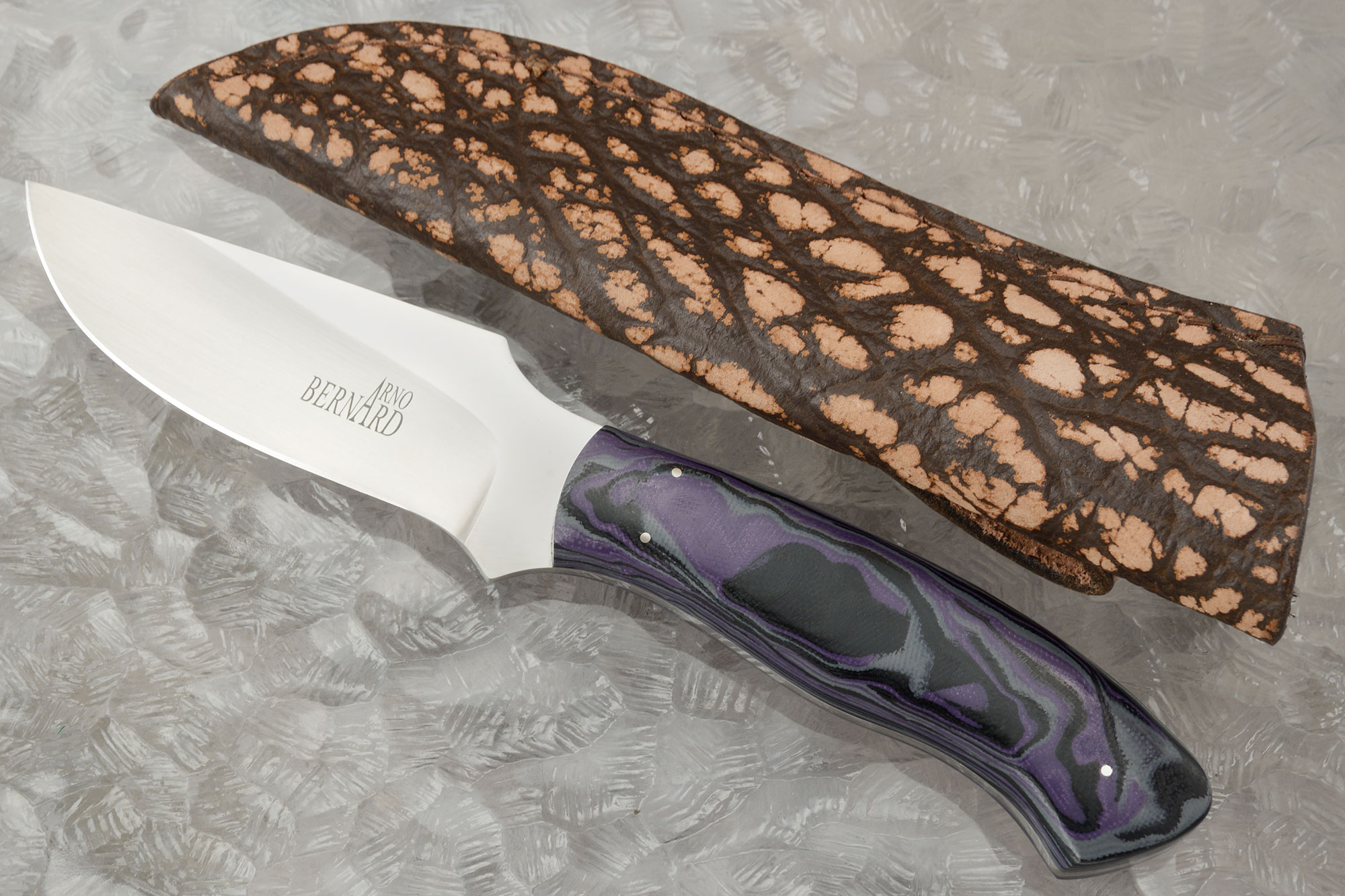 Raised Clip Point Skinner with Marbled G10
