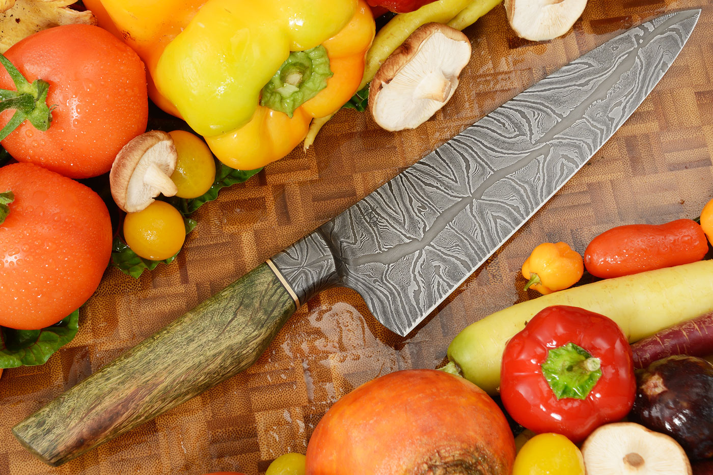 Integral Damascus Chef Knife (8 in) with Beefwood