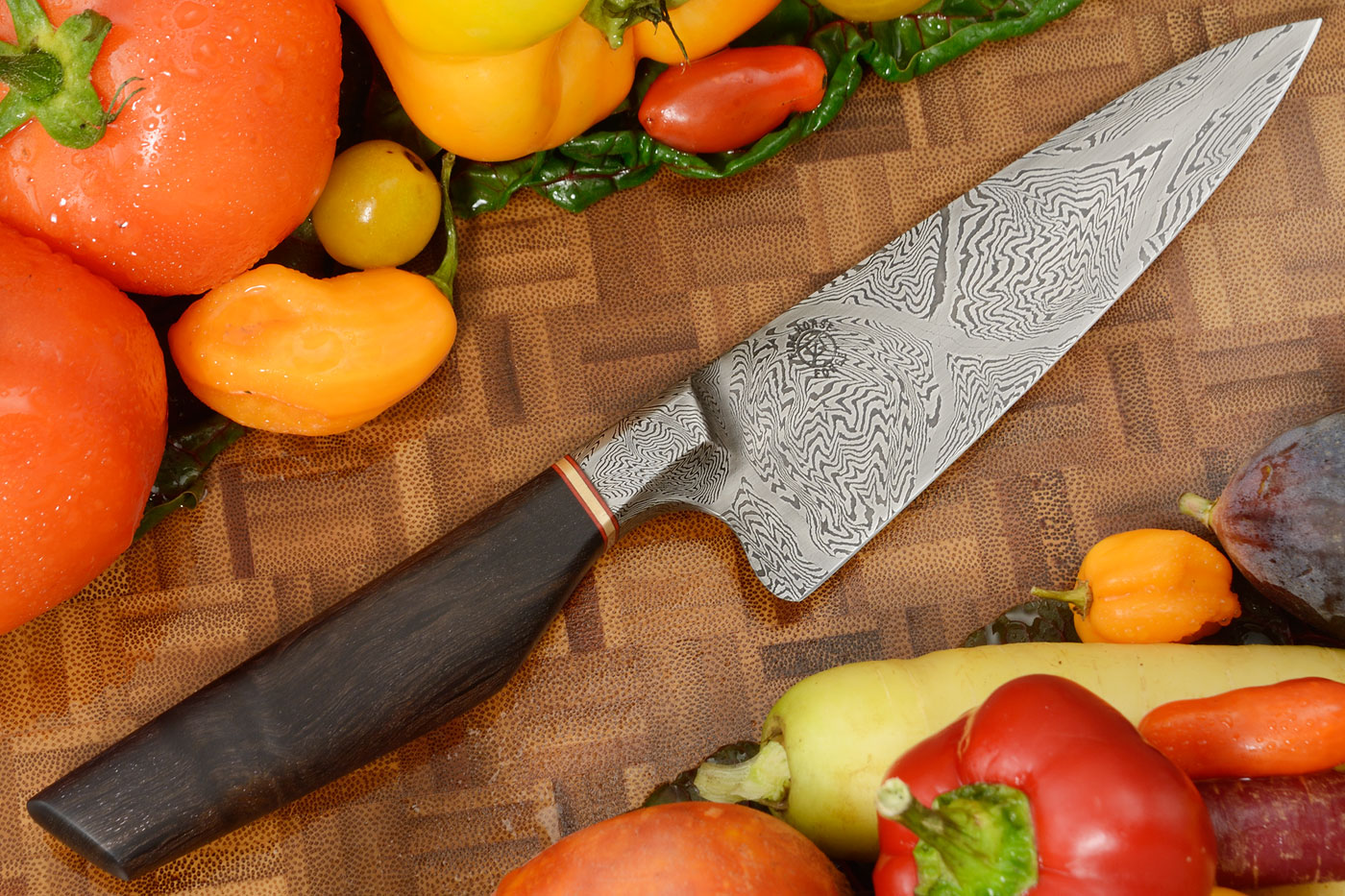 Integral Damascus Chef Knife (5-1/4 in) with Beefwood
