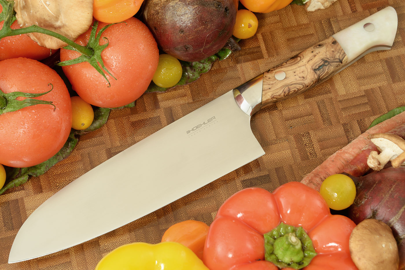 Santoku Chef's Knife (6-2/3 in) with Hybrid Wild Olive Burl