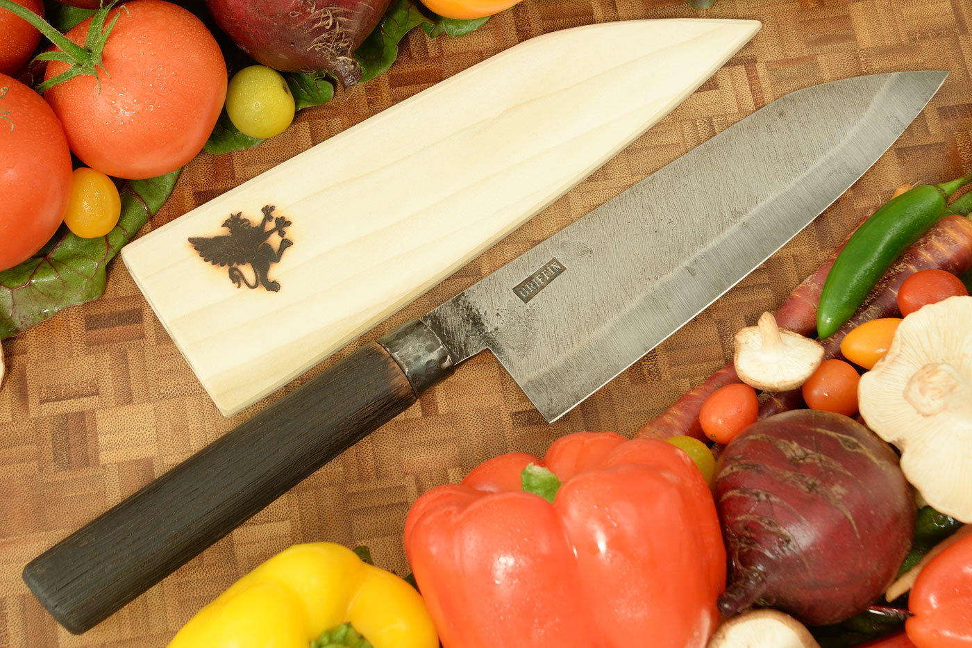 Santoku Chef's Knife (7-3/4 in.) with Burnt Oak