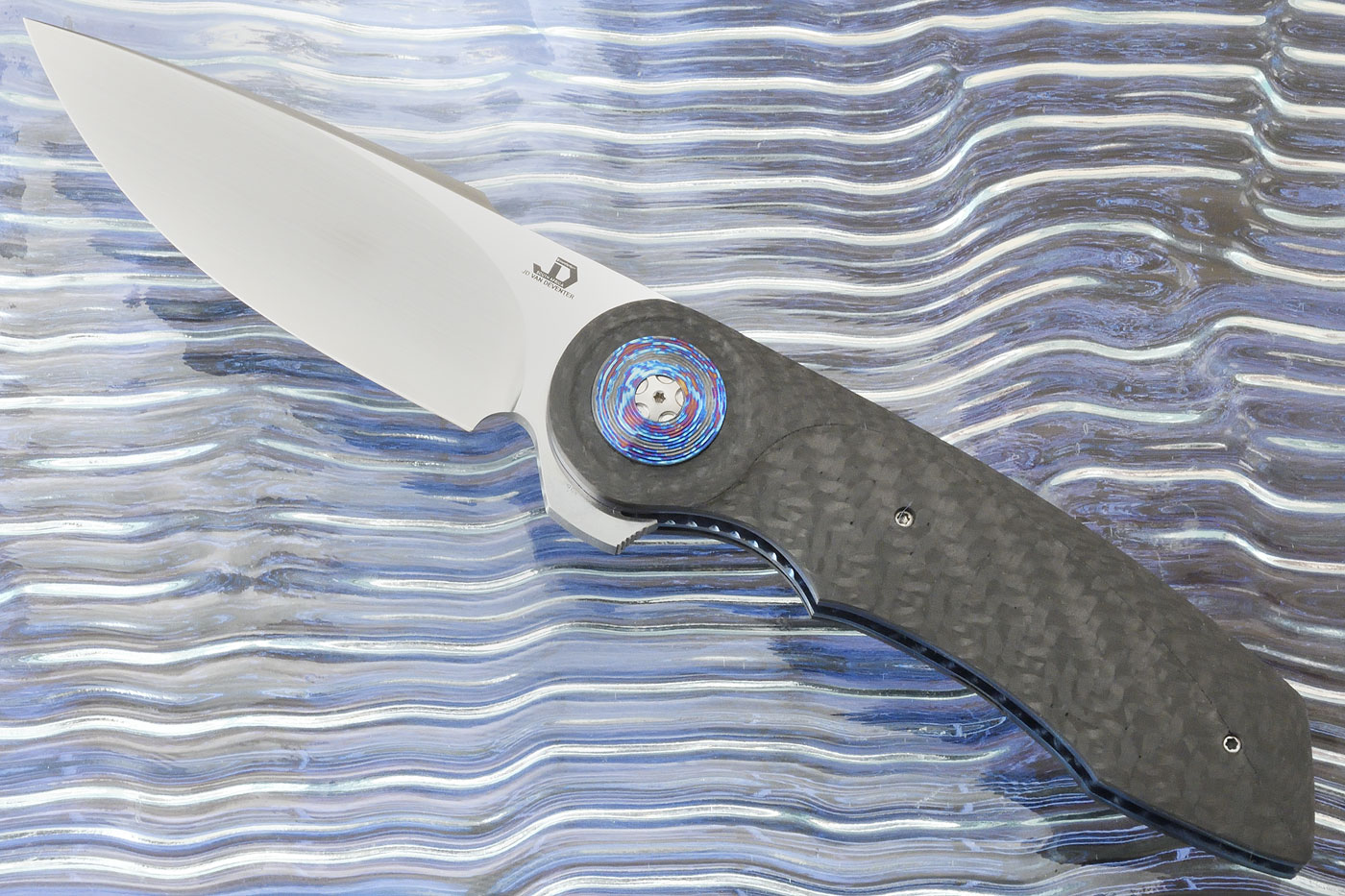Gold Standard Flipper with Carbon Fiber and White Timascus (Double Row IKBS) - M390