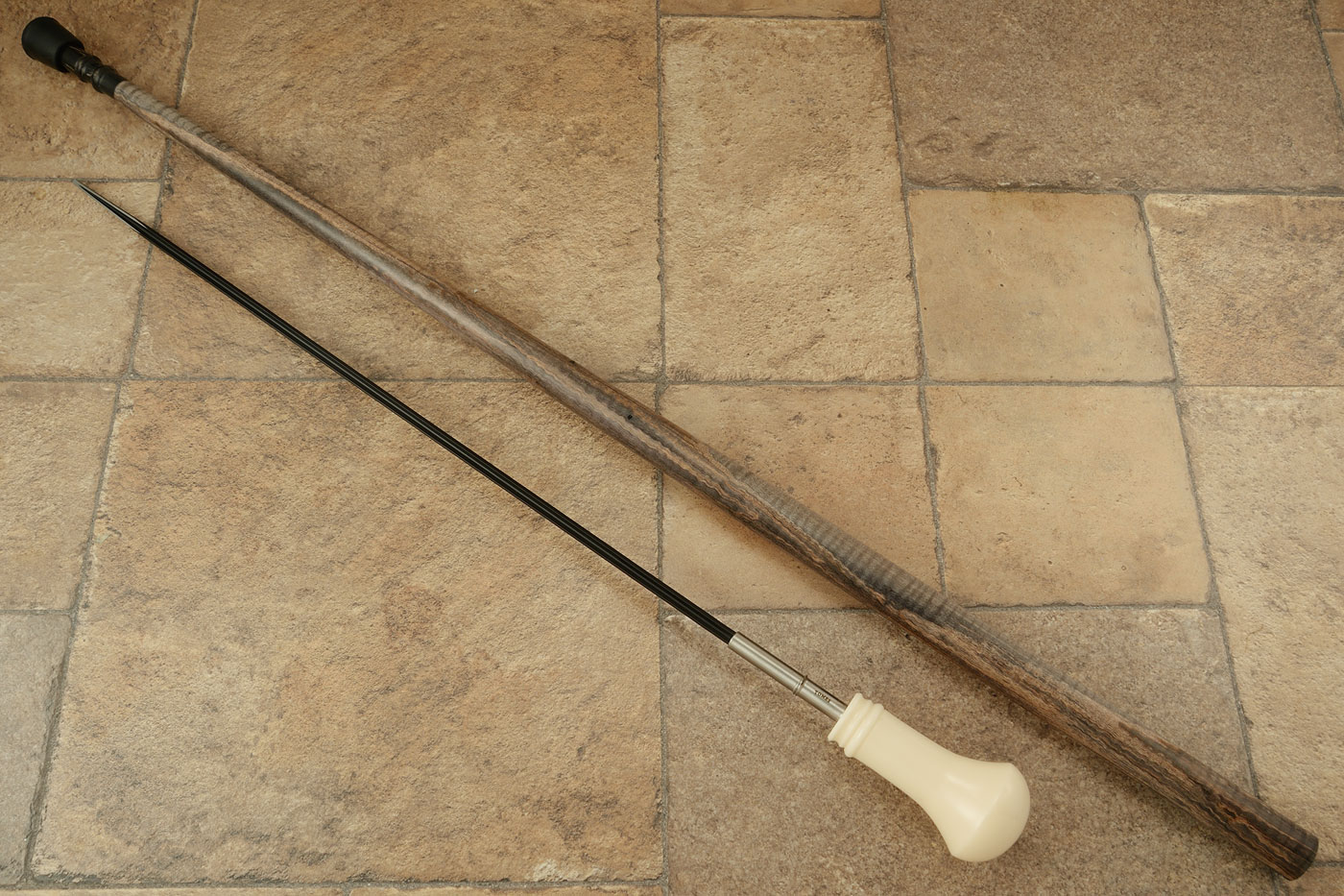 Sword Cane with Fiddleback Maple
