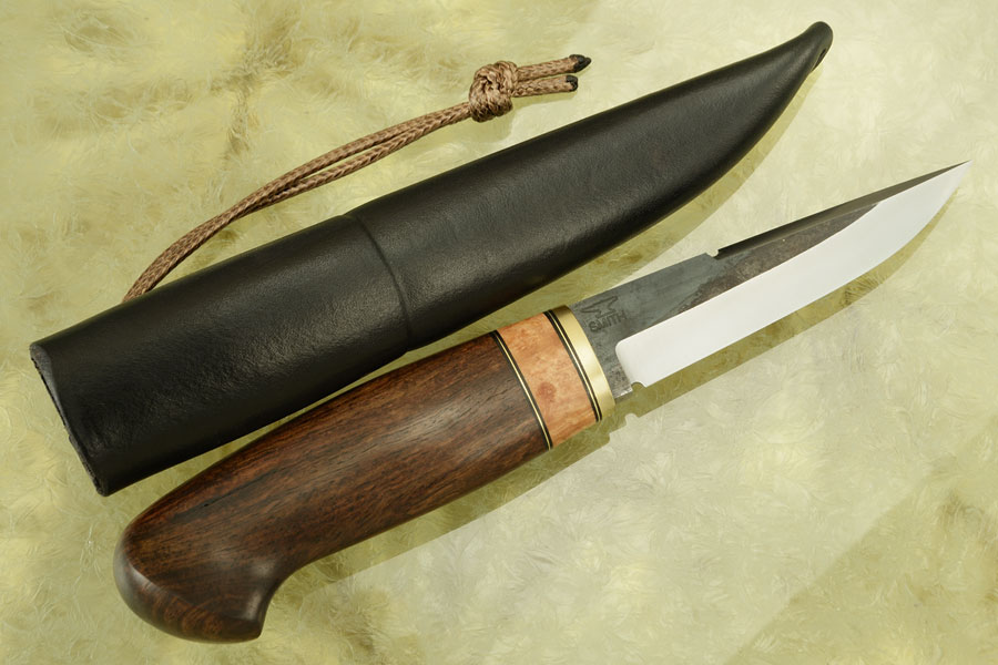 Hunter/Utility (Model L Puukko) with Red Bushwillow and Maple Burl