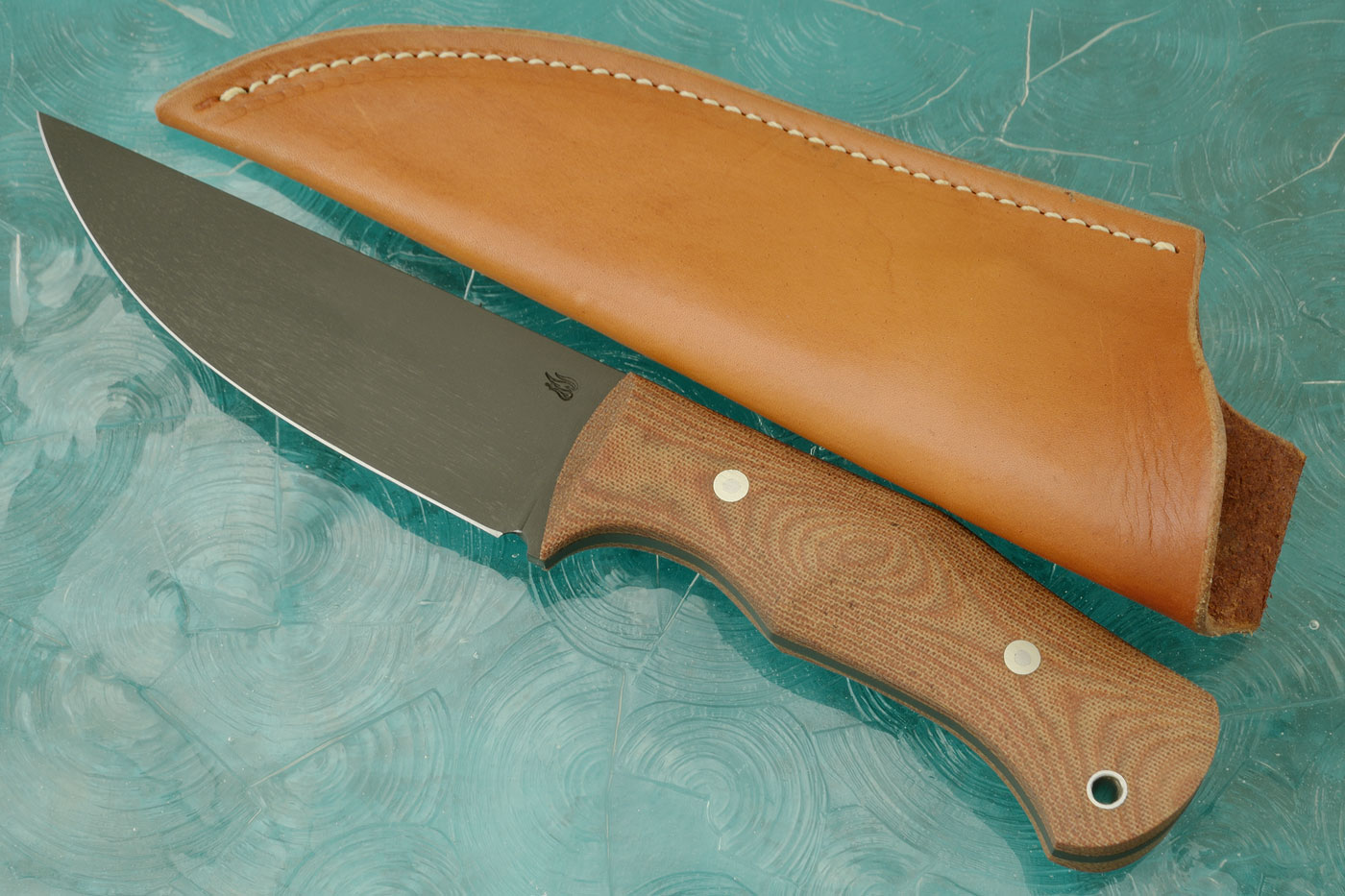 Belt Knife with Natural Canvas Micarta