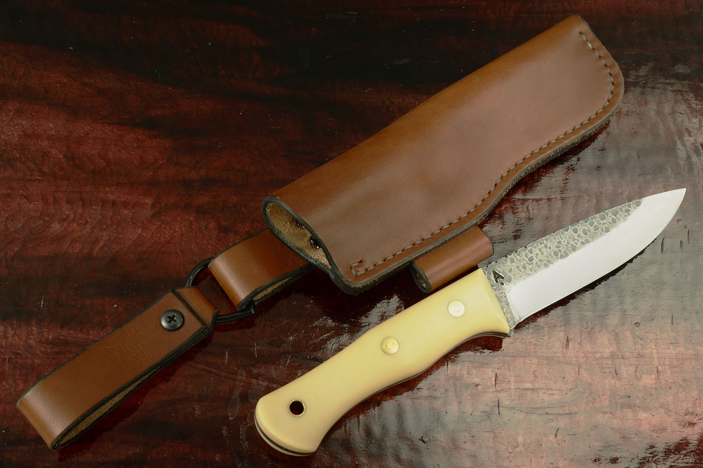 Forged Bushcrafting Knife with Ivory Micarta