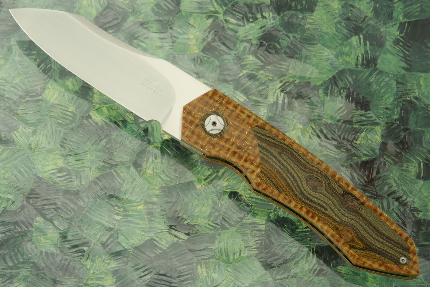 Mini Simba with Thunderstorm Kevlar and Unique Micarta (IKBS) - M390