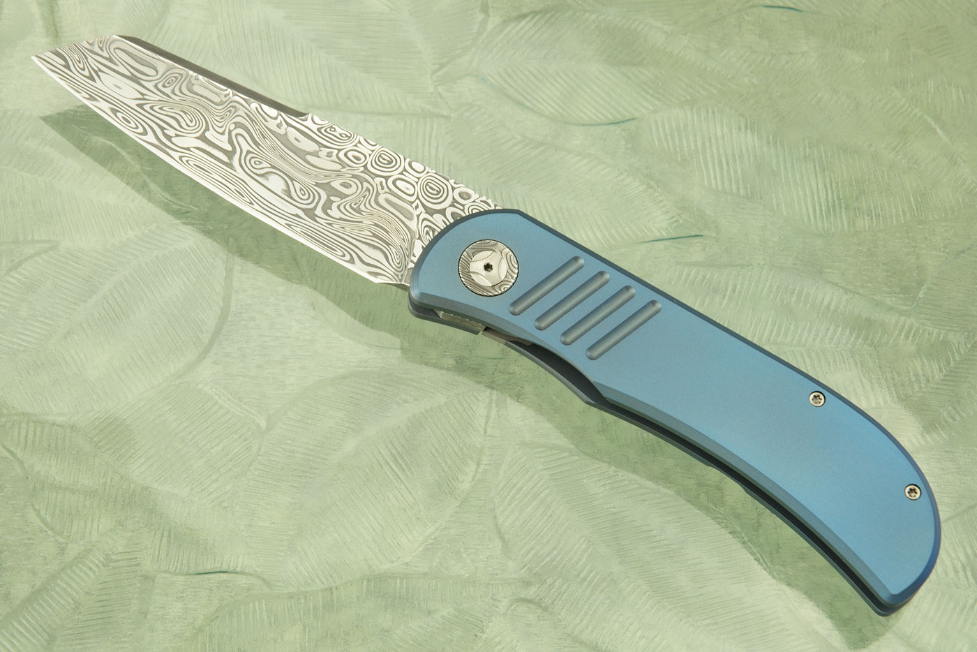LEXK SFL - Frame Lock Front Flipper Damasteel, Sheepsfoot