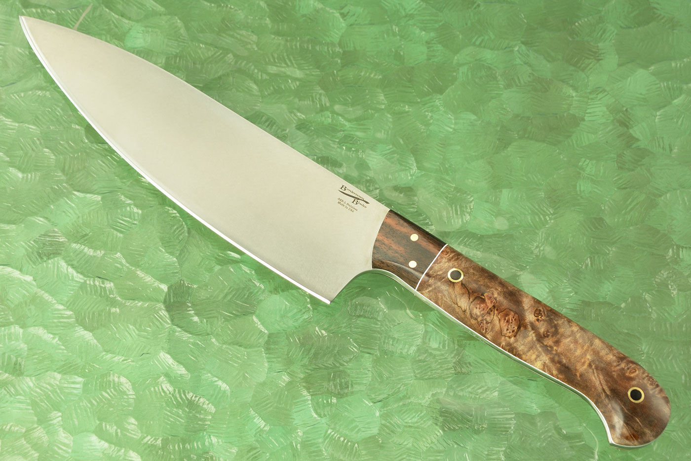 Chef's Knife with Maple Burl and Macassar Ebony (7-3/4 in)