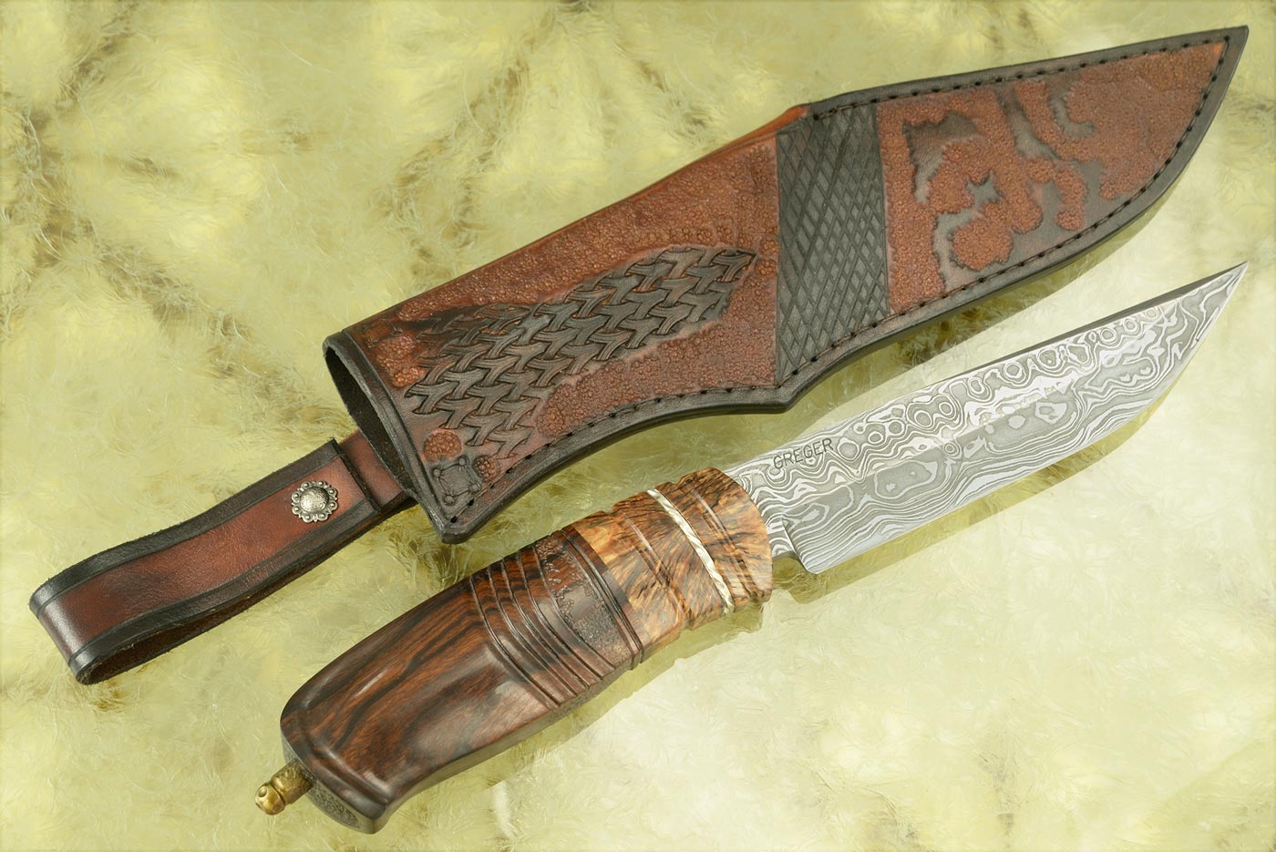 Damascus Long Hunter with Birch and Ironwood