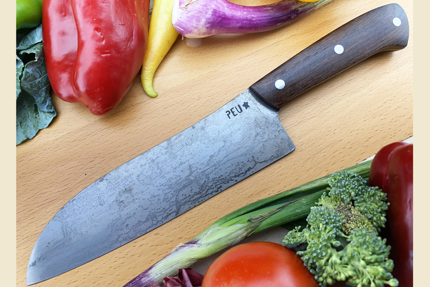 Chef's Knife (Santoku) with Lignum Vitae and O2 Carbon Steel