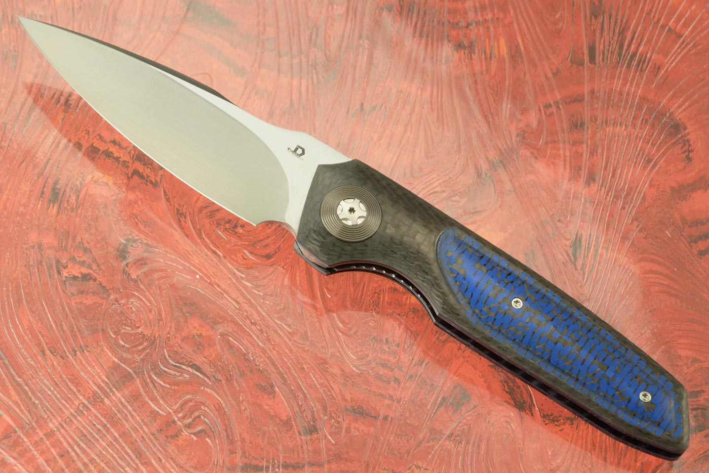 Silver Front Flipper with Black and Blue Carbon Fiber (IKBS)