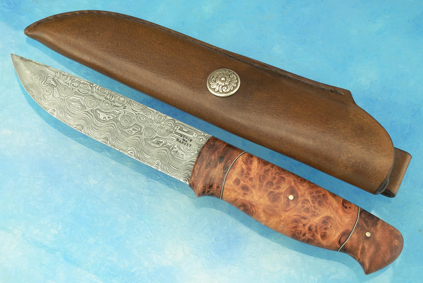 Damascus Nordic Hunter with African Wattle Burl