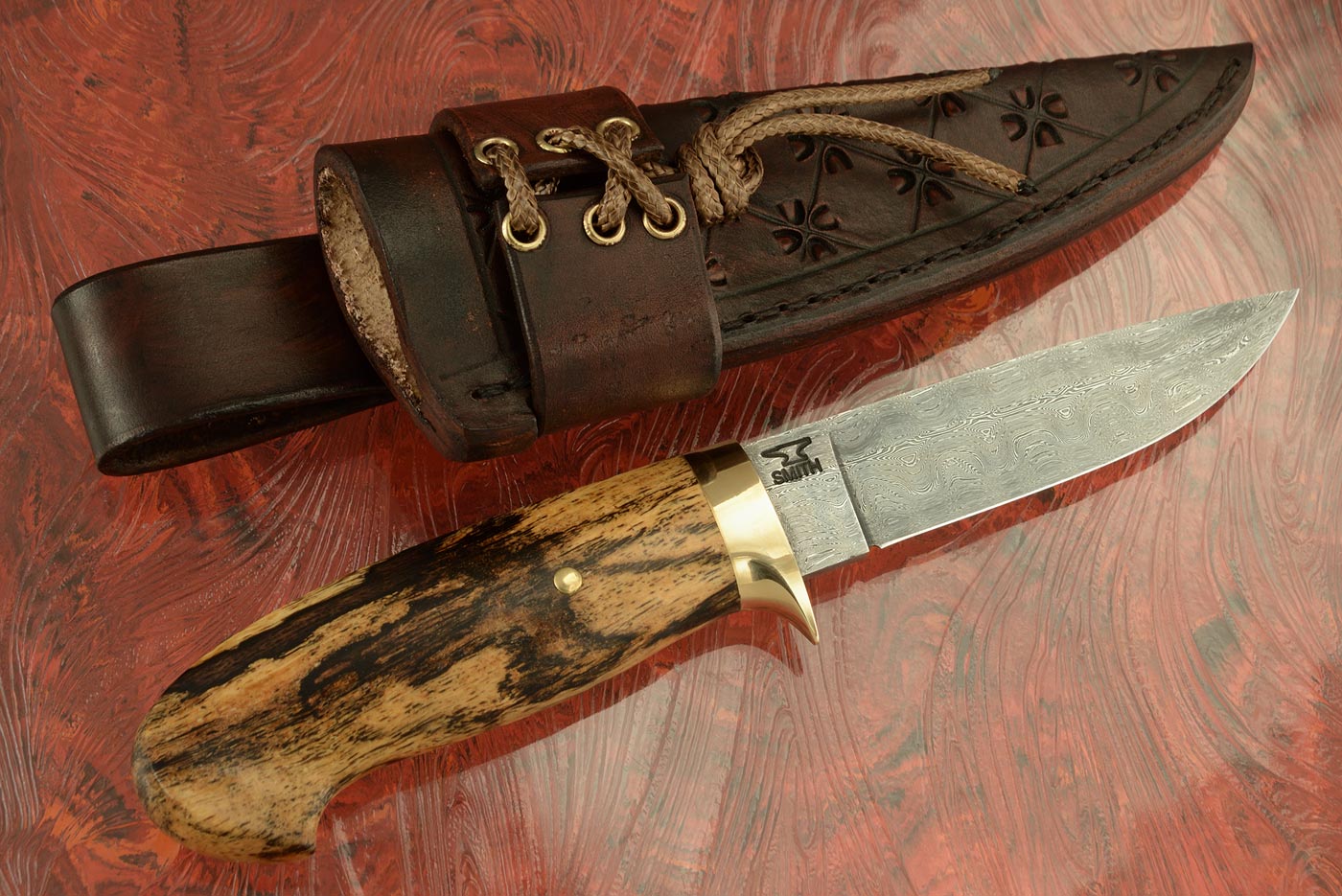Damascus LR Hunter with Spalted Red Bushwillow
