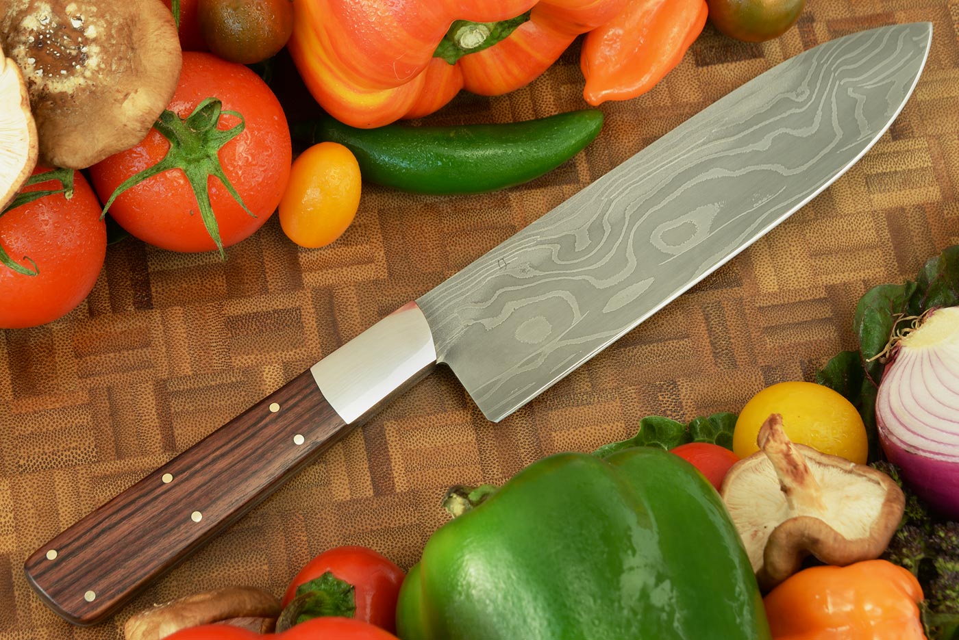 Damascus Chef's Knife (6-1/2 in.) with Kingwood