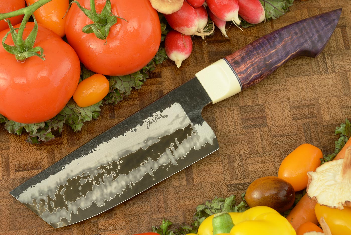 Wrought Iron Clad San Mai Chefs Knife