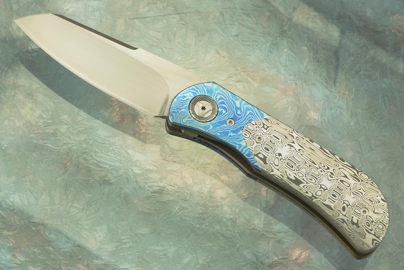 EXK Plus Front Flipper with Timascus and Damasteel - M390